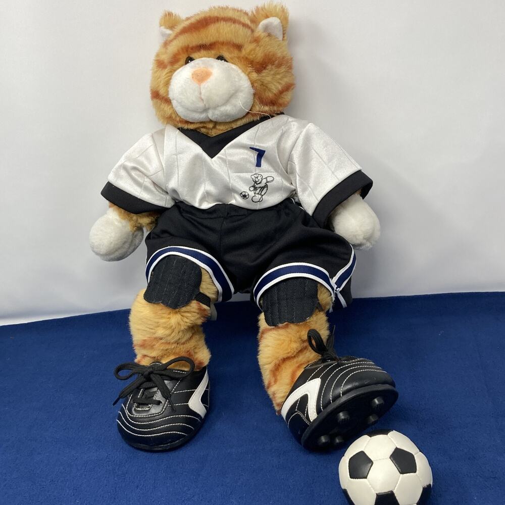 BAB 1997 Orange Stripe Tabby Cat 17" FIFA Black/White Soccer Futbol Outfit
